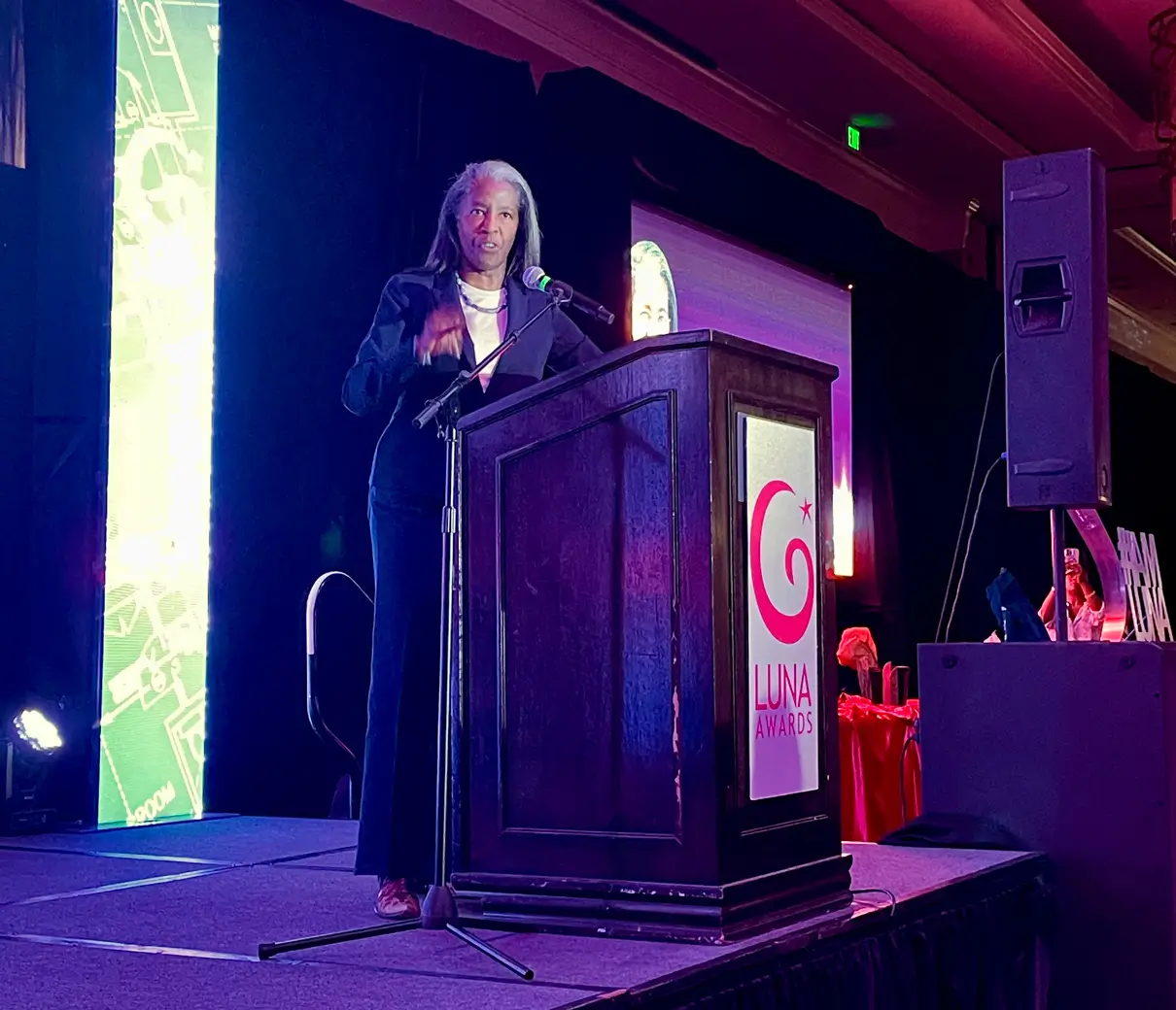 Helen Callier speaking at RHCA Luna Awards 2025