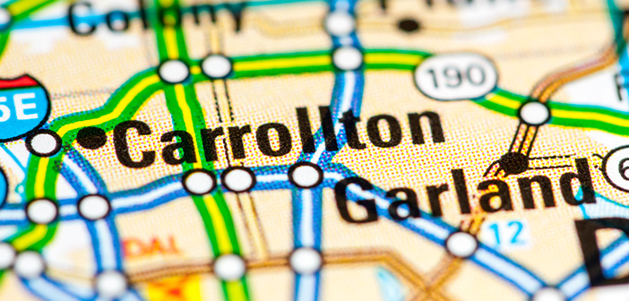 Carrollton, Texas on the map