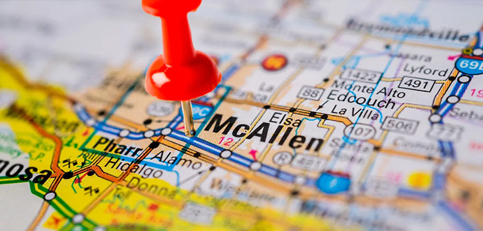 McAllen, Texas on the map
